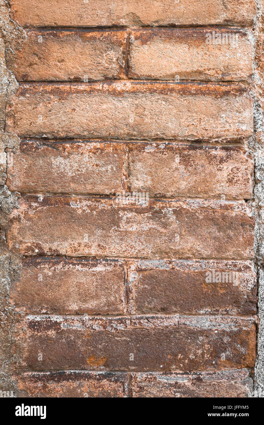 Old terracotta red brick wall hi-res stock photography and images - Alamy