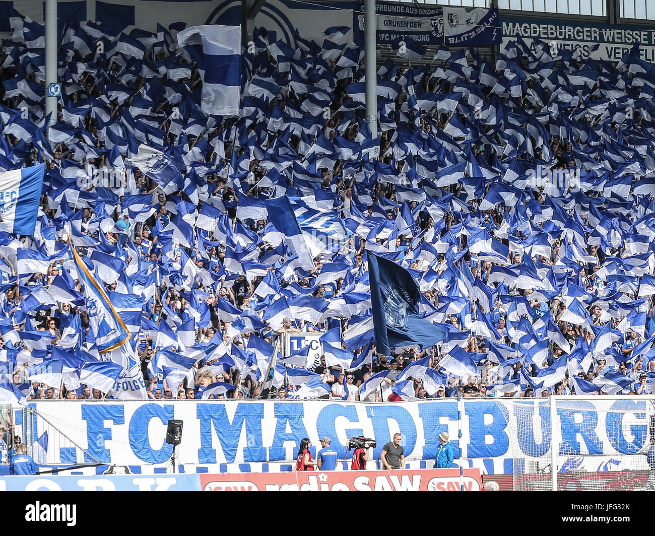 Fanblock 1.FC Magdeburg Stock Photo