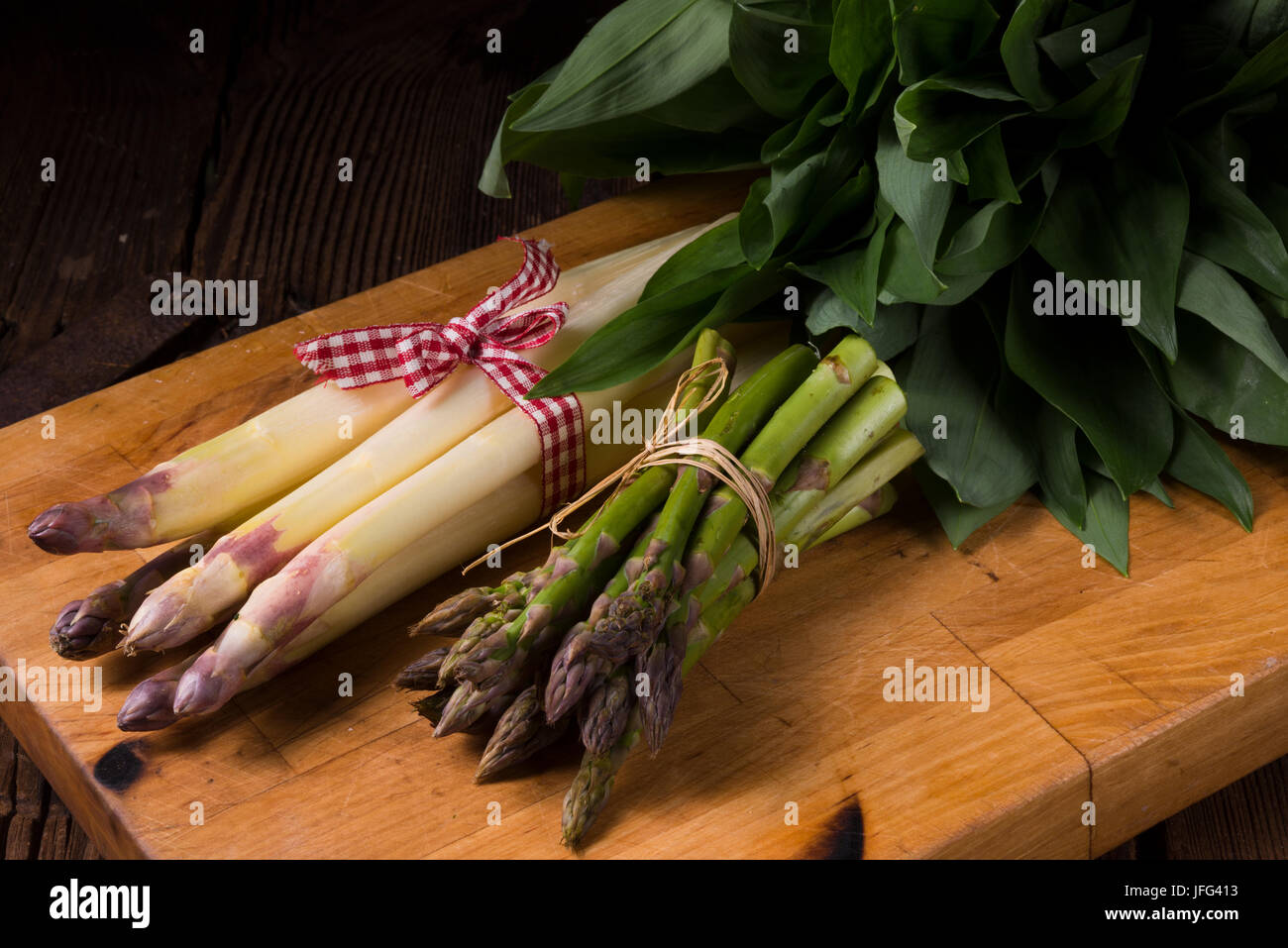 Asparagus bundle Stock Photo
