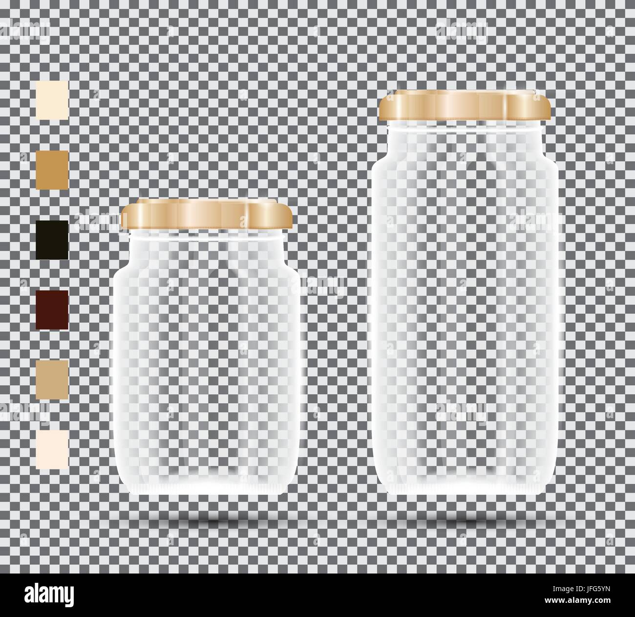 Glass Jars on Transparent Background. Vector Illustration. Stock Vector