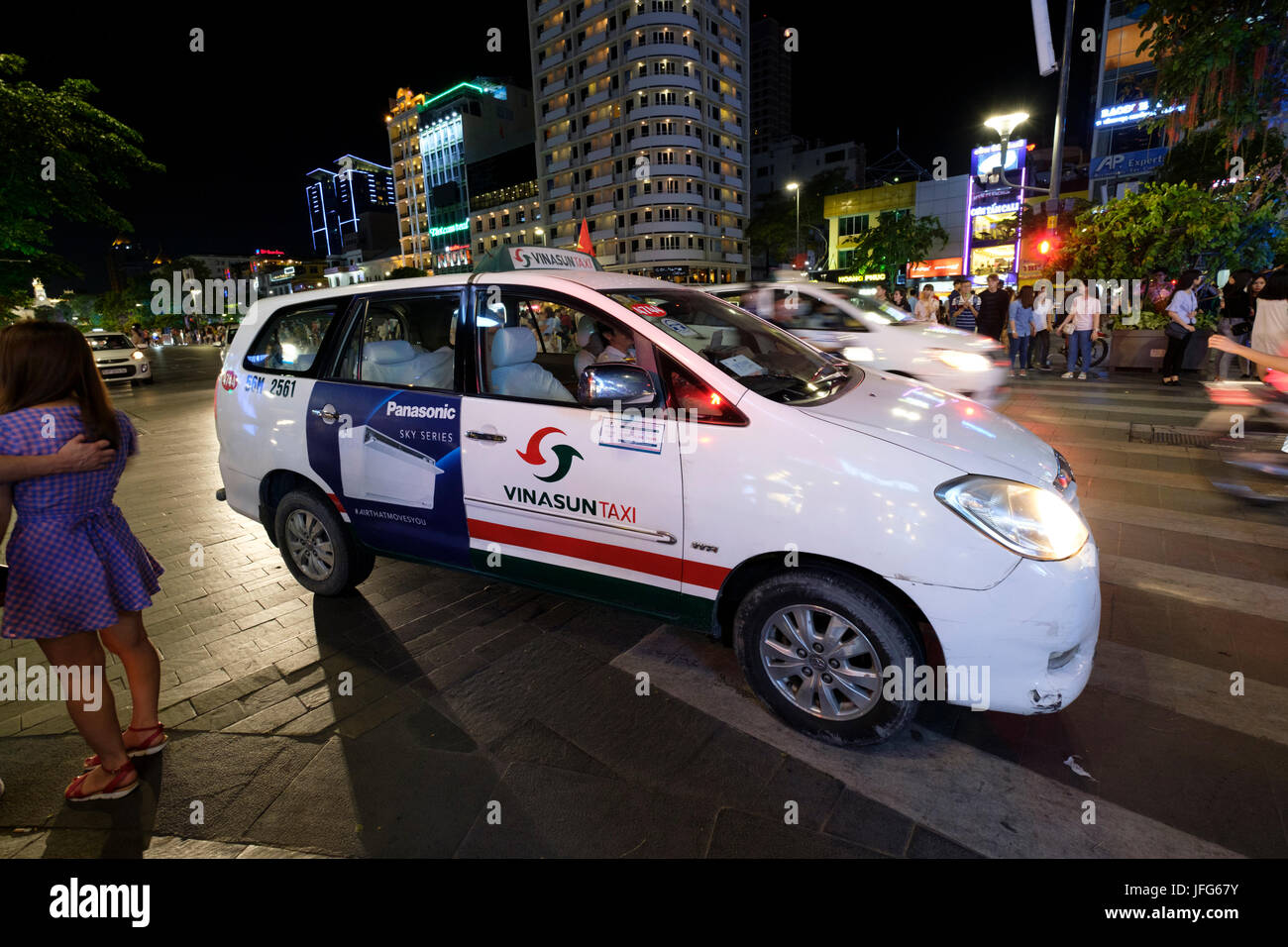 Taxi cab in Ho Chi Minh, Vietnam, Asia Stock Photo