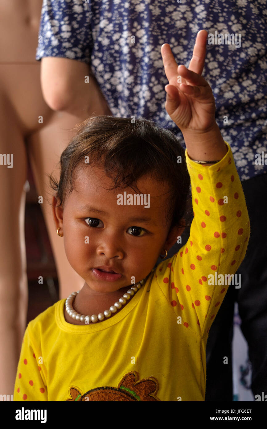 Young cambodian girl looking at camera Stock Photo