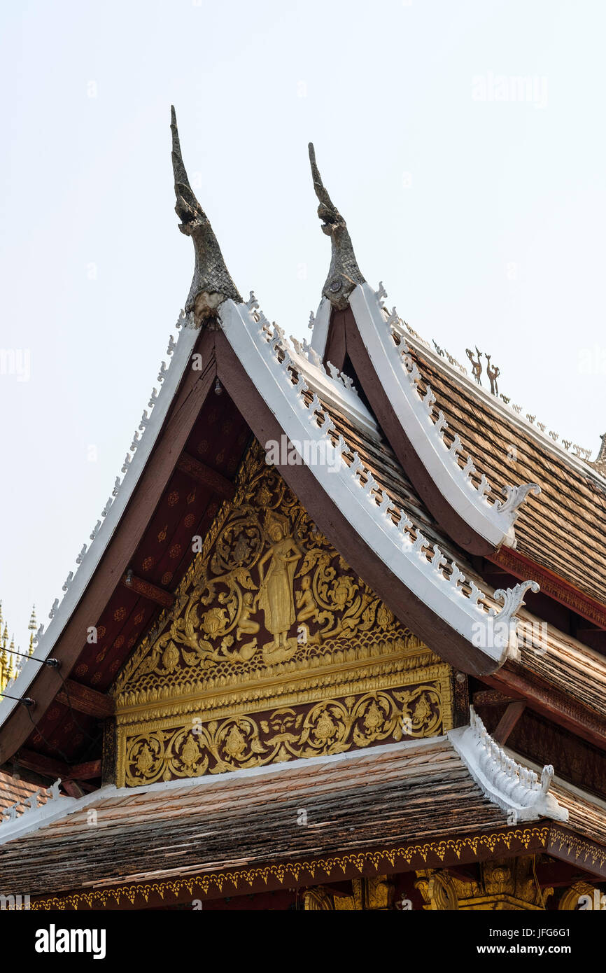 Detail of the Haw Pha Bang temple at the Royal Palace grounds in Luang Prabang, Laos, Asia Stock Photo