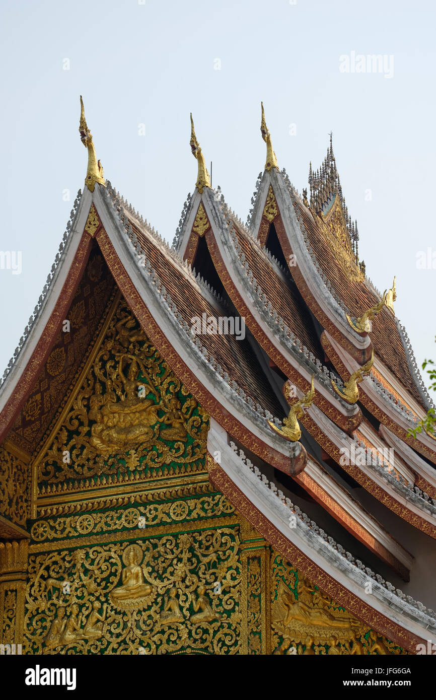 Detail of the Haw Pha Bang temple at the Royal Palace grounds in Luang Prabang, Laos, Asia Stock Photo
