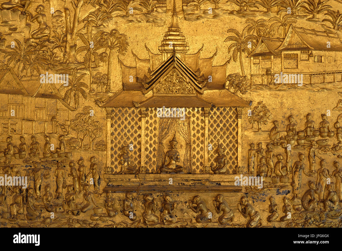 Wat Mai Suwannaphumaham (aka Vat May) Temple, Luang Prabang, Laos, Asia Stock Photo