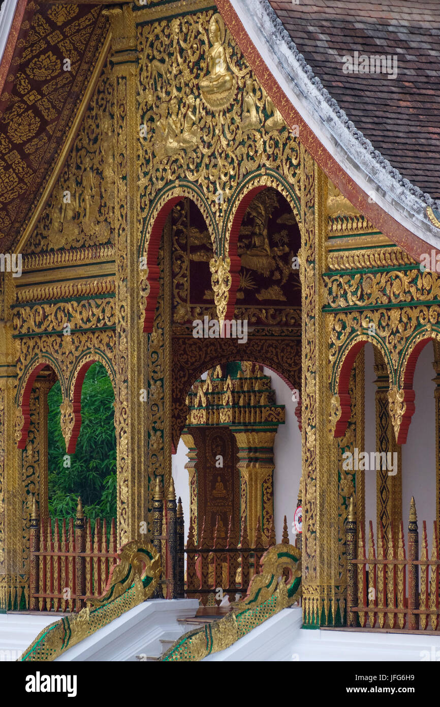 Haw Pha Bang temple at the Royal Palace grounds in Luang Prabang, Laos, Asia Stock Photo
