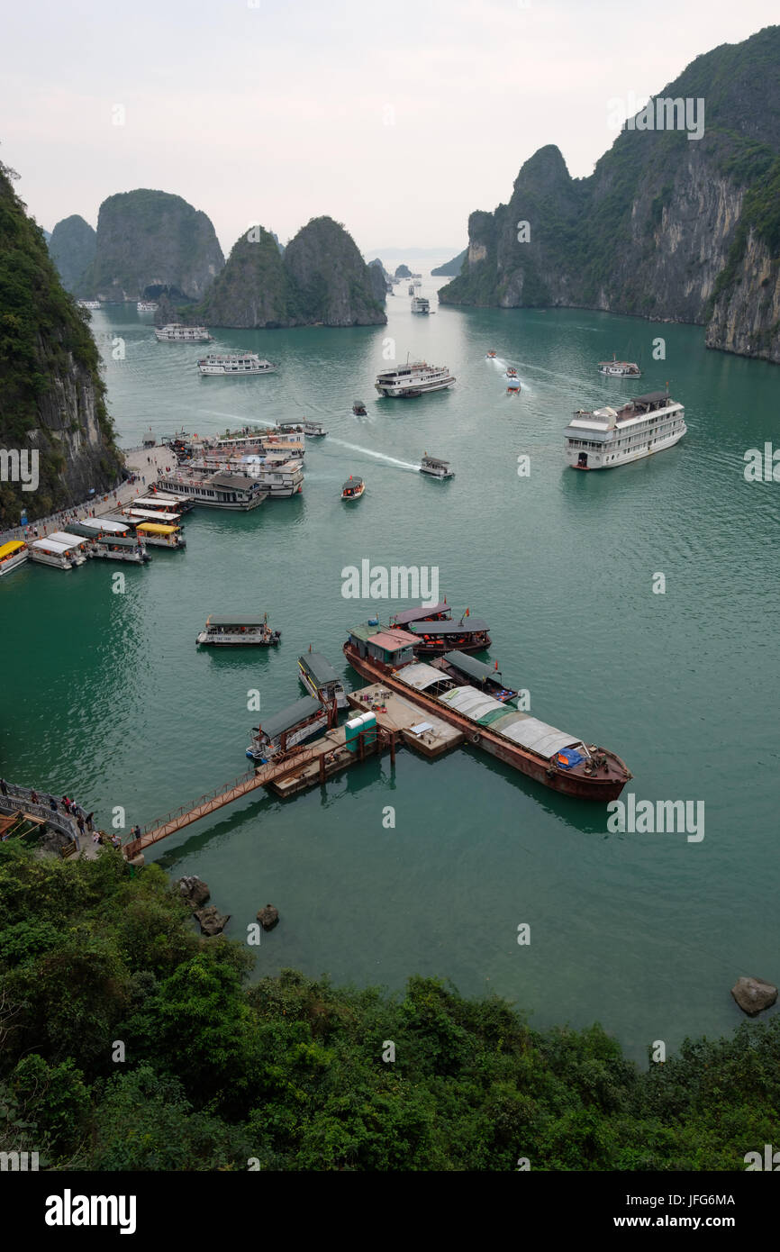 Aerial view of Halong Bay, Vietnam, Asia Stock Photo