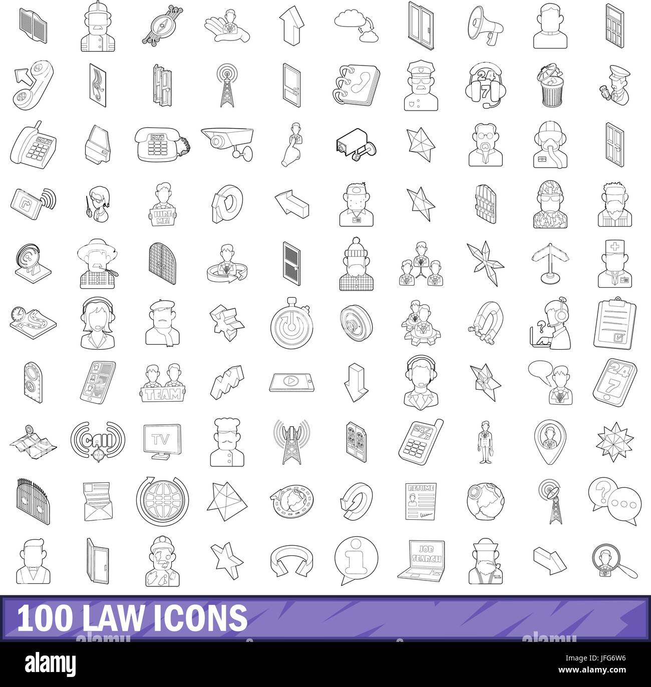 100 law icons set, outline style Stock Vector Image & Art - Alamy