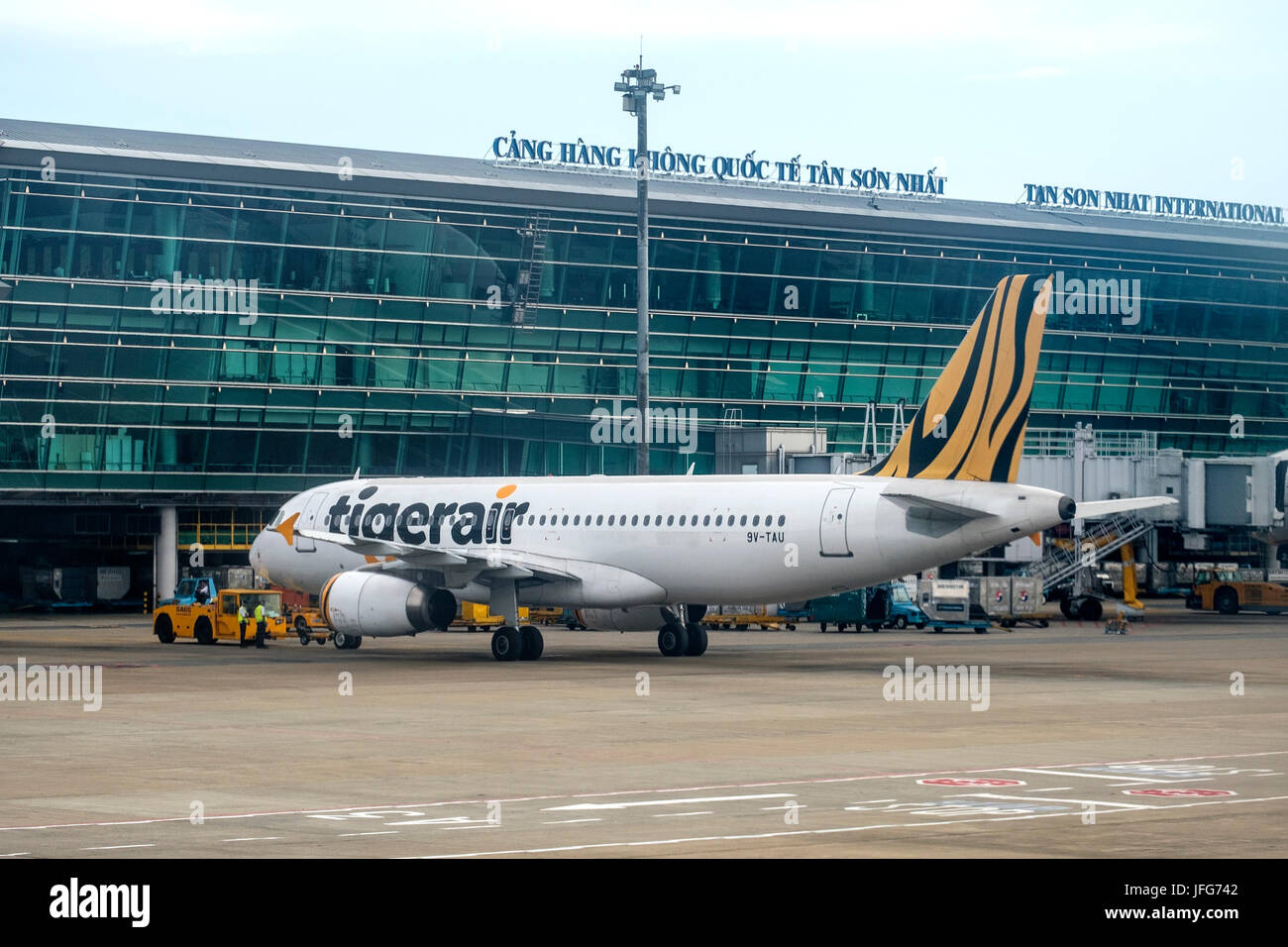 Tigerair airlines Airbus A320-232 airplane at Tan Son Nhat international airport in Ho Chi Minh, Vietnam Stock Photo