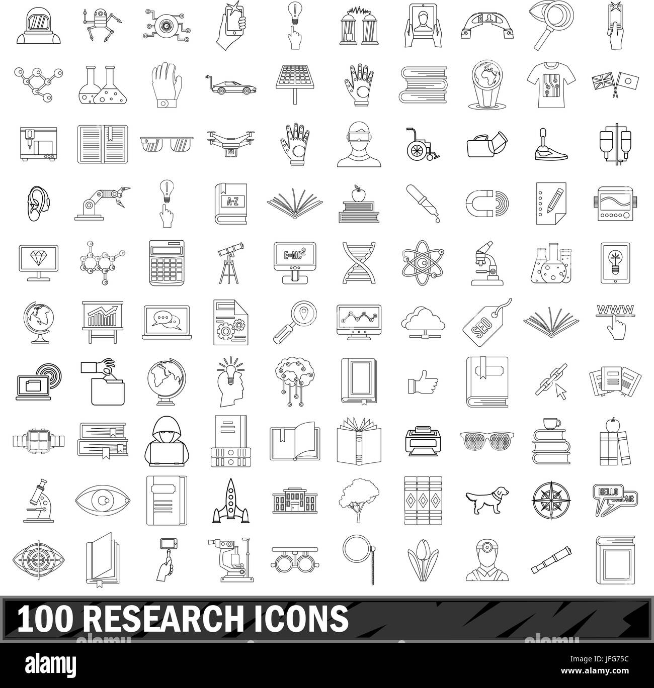 1000 research icons set, outline style Stock Vector Image & Art - Alamy