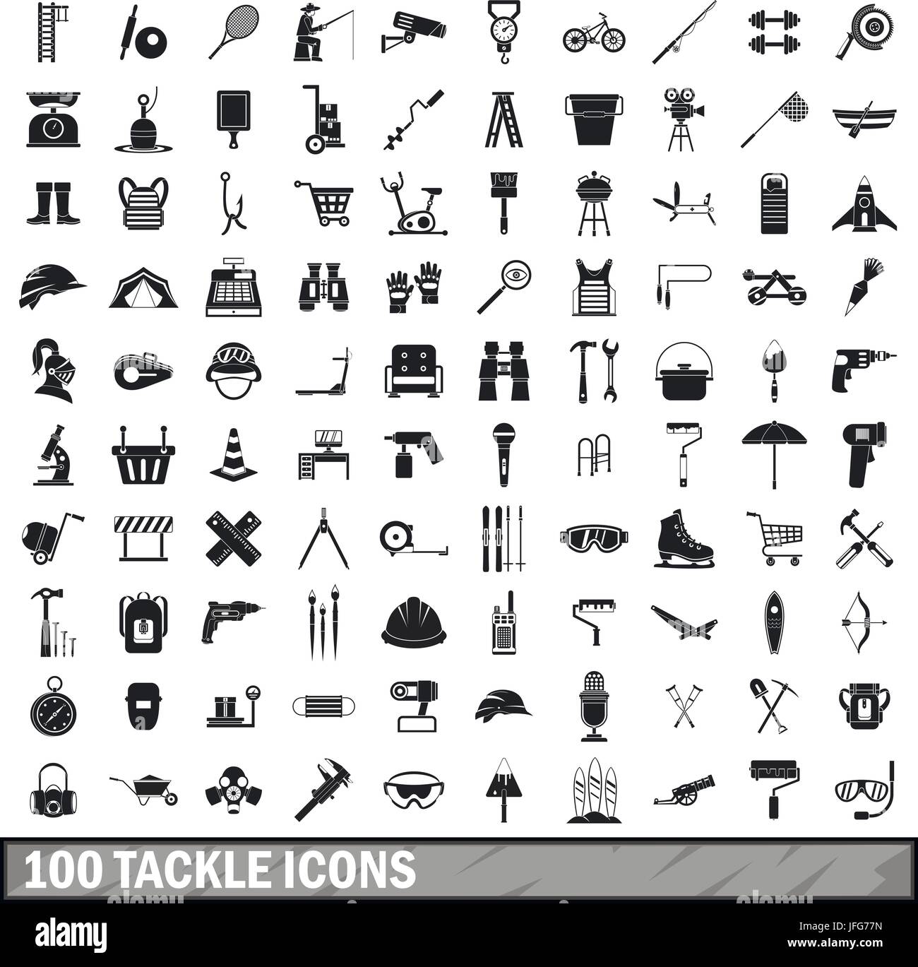 100 tackle icons set, simple style Stock Vector Image & Art - Alamy