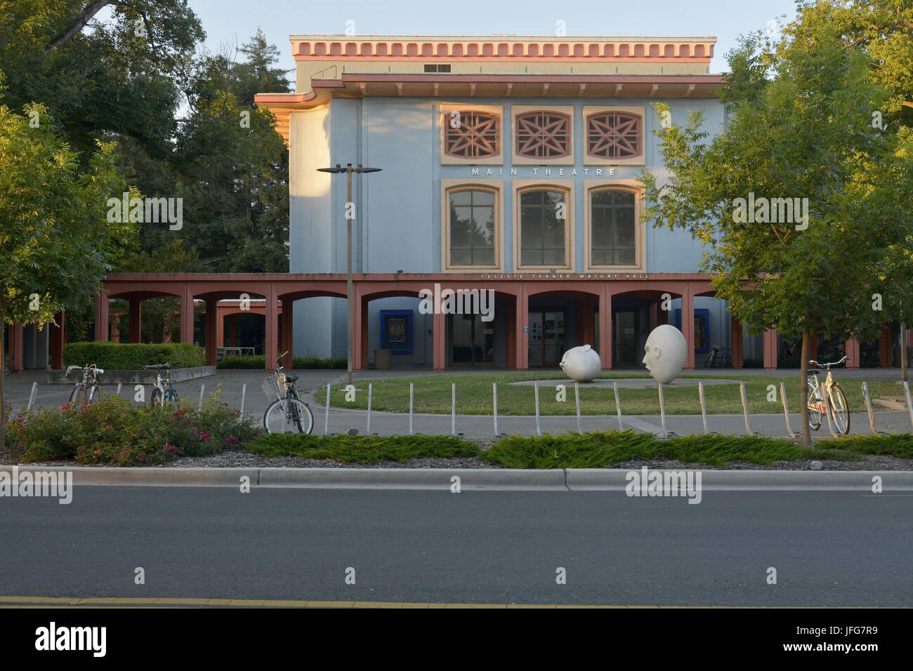 Davis, California, USA, 23 June 2017. Celeste Turner Wright Hall at UC Davis. The building houses the UC Davis Main Theatre and the Eggheads Yin and Y Stock Photo