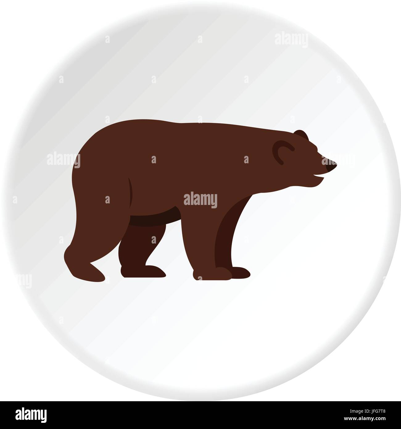 Grizzly bear icon circle Stock Vector