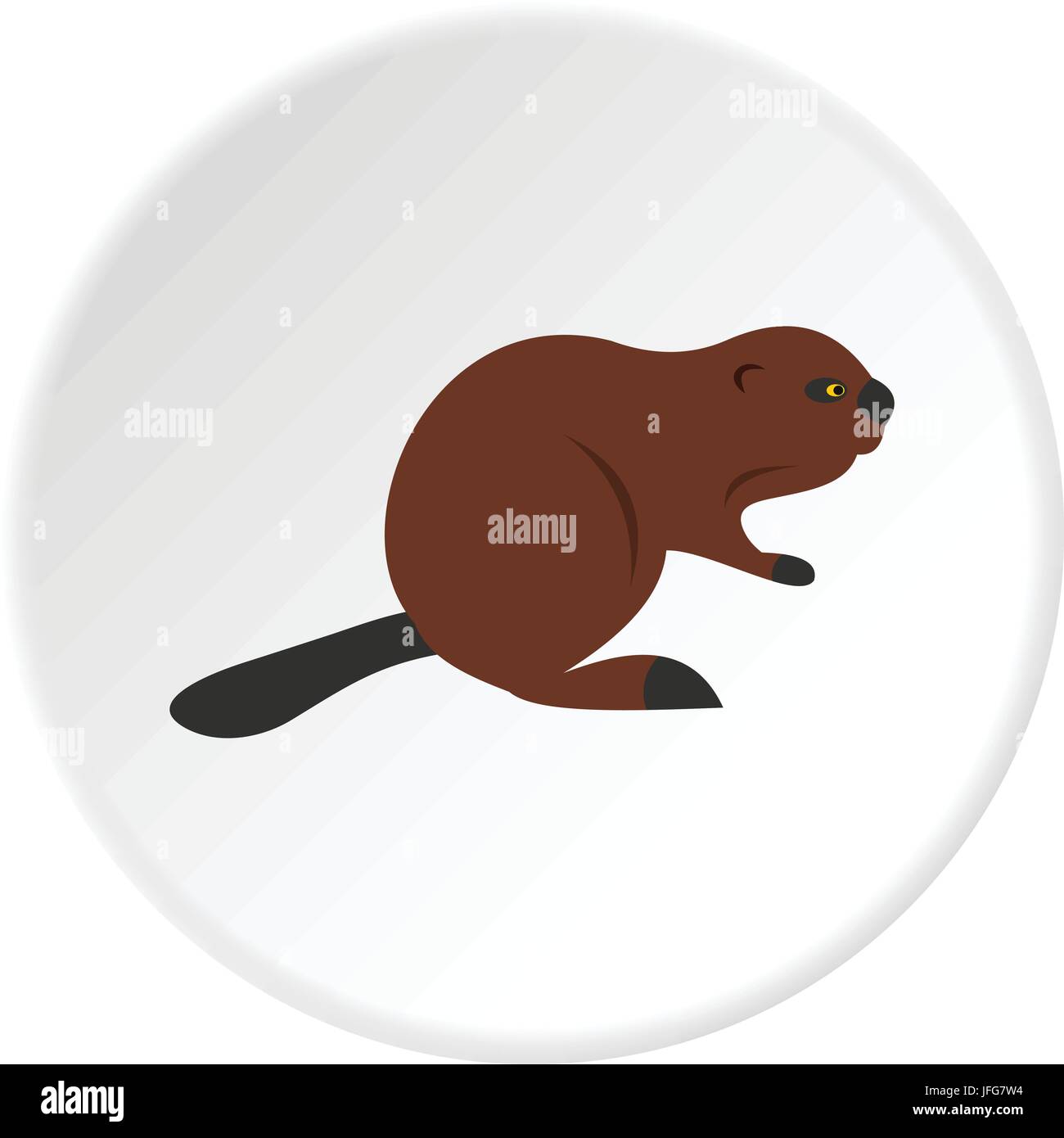 North American beaver icon circle Stock Vector