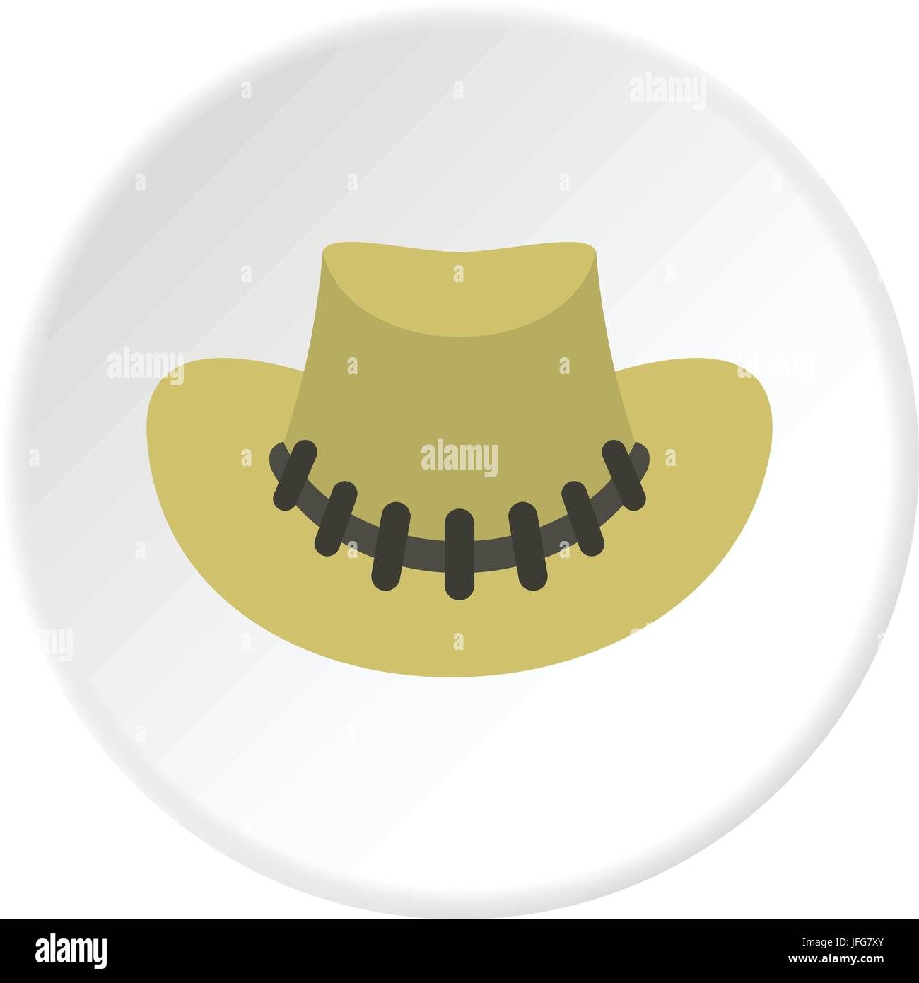 Cowboy hat icon circle Stock Vector