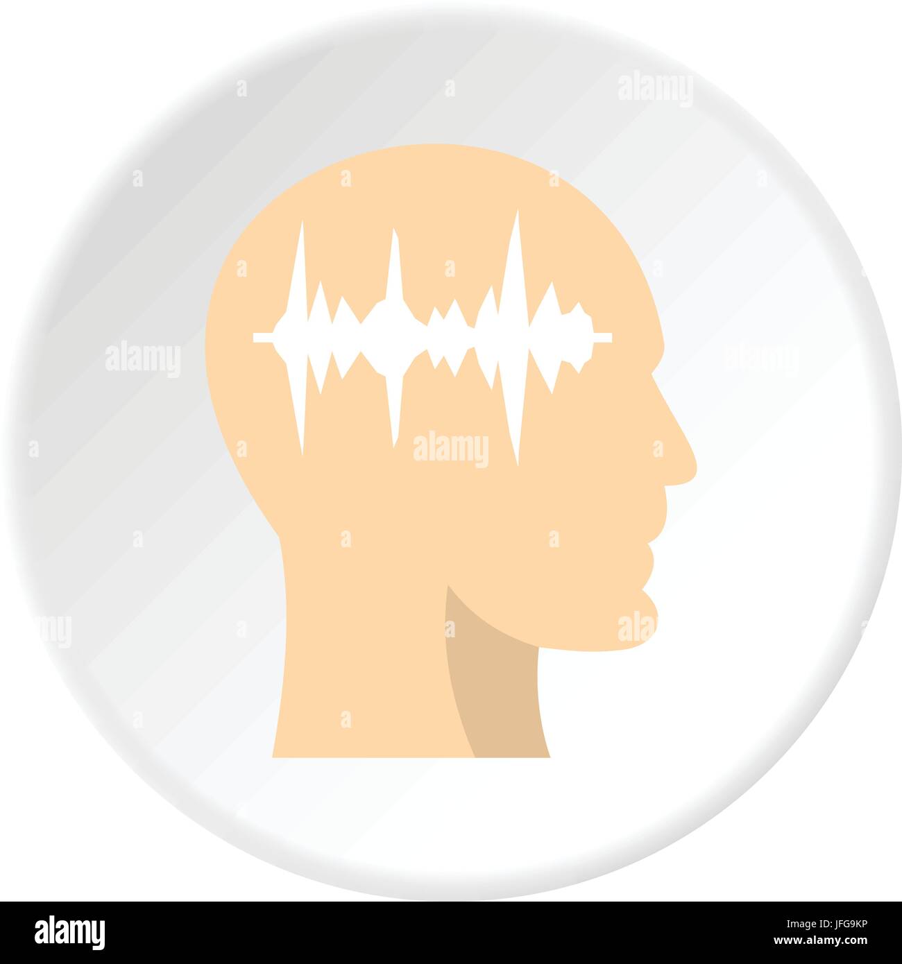 Profile of the head with sound wave inside icon Stock Vector Image ...