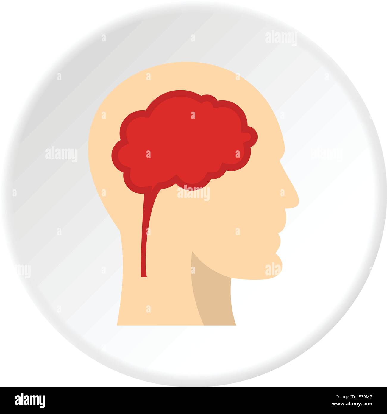 Man head silhouette with brain inside icon circle Stock Vector Image ...