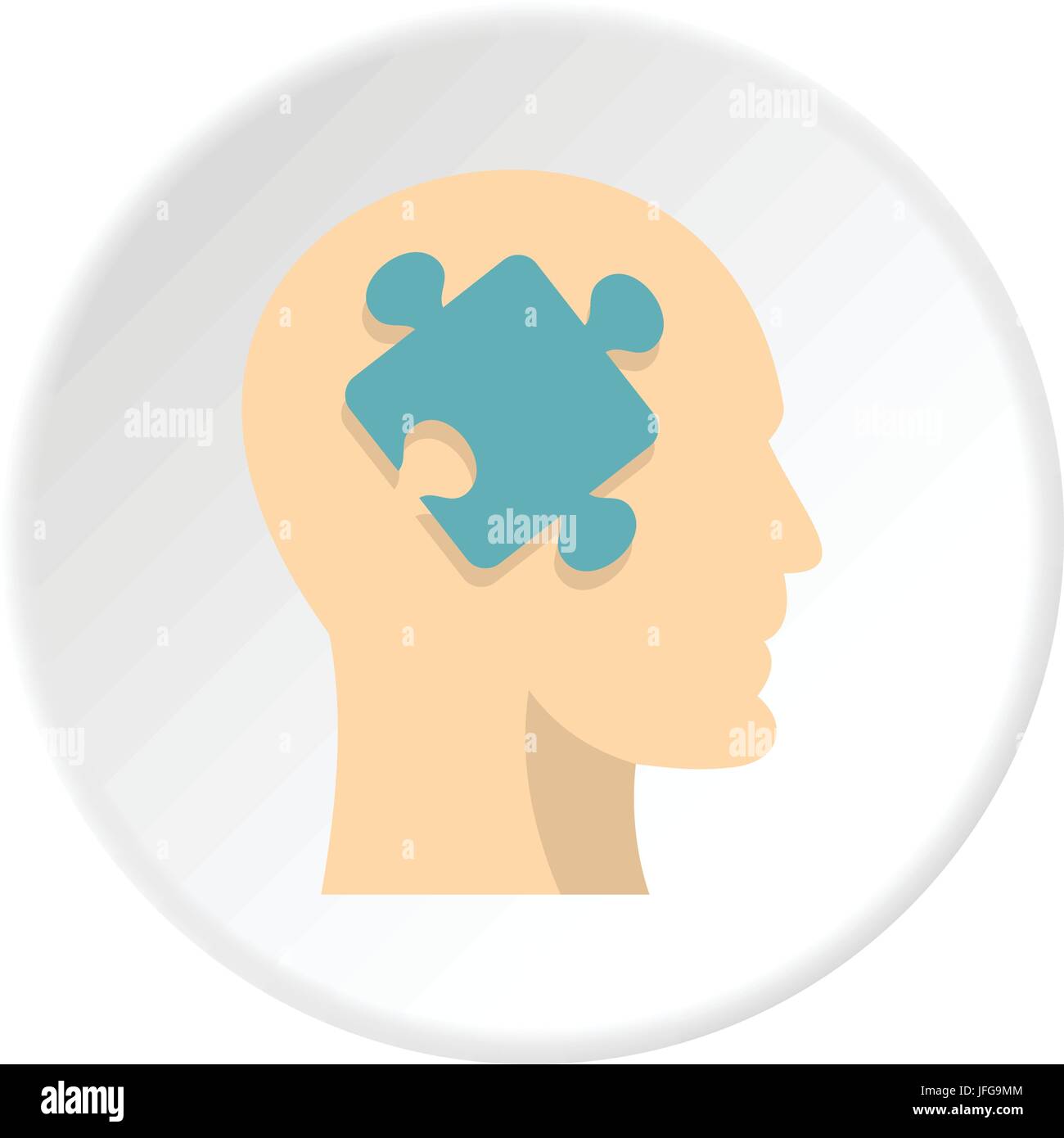 Head silhouette with jigsaw puzzle icon circle Stock Vector Image & Art ...