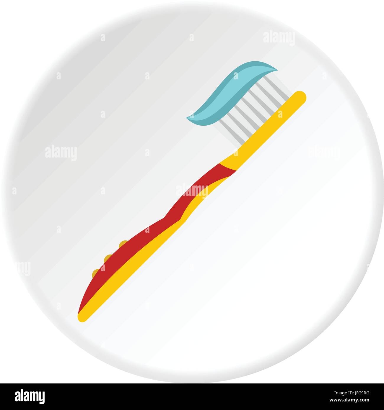 Yellow toothbrush with toothpaste icon circle Stock Vector Image & Art ...