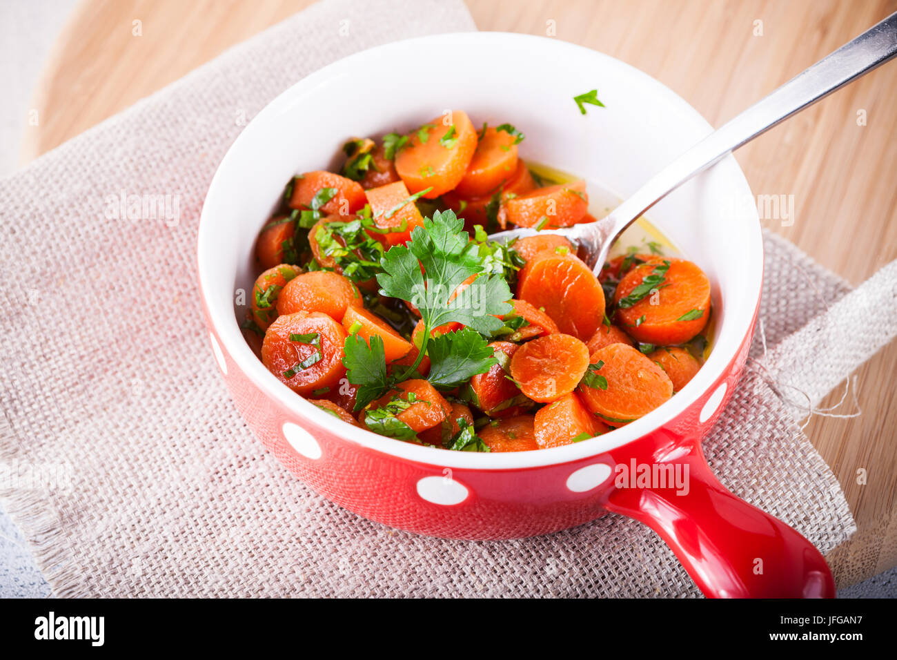 Glazed Carrots in a pan Stock Photo Alamy