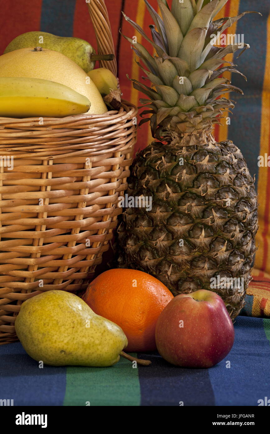 basket full fruit abundance Stock Photo Alamy