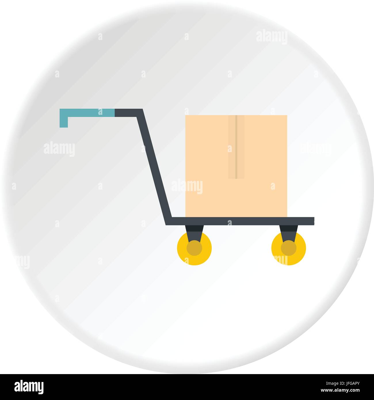 Hand truck with cardboard box icon circle Stock Vector Image & Art - Alamy