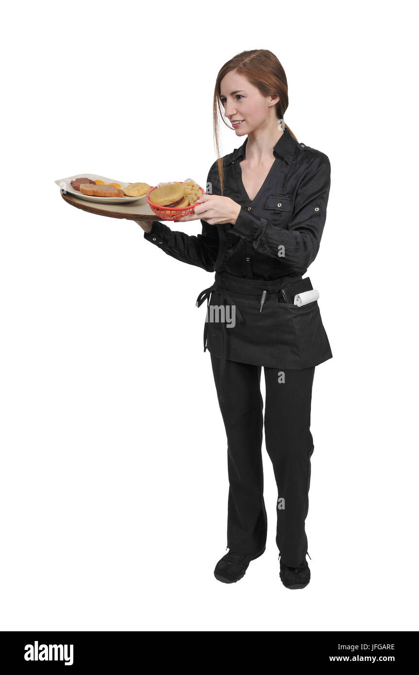 Woman server or waitress Stock Photo Alamy