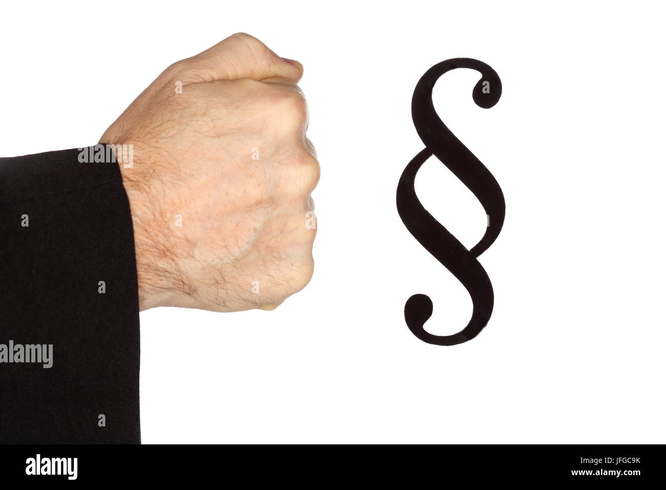 fist with paragraph Stock Photo