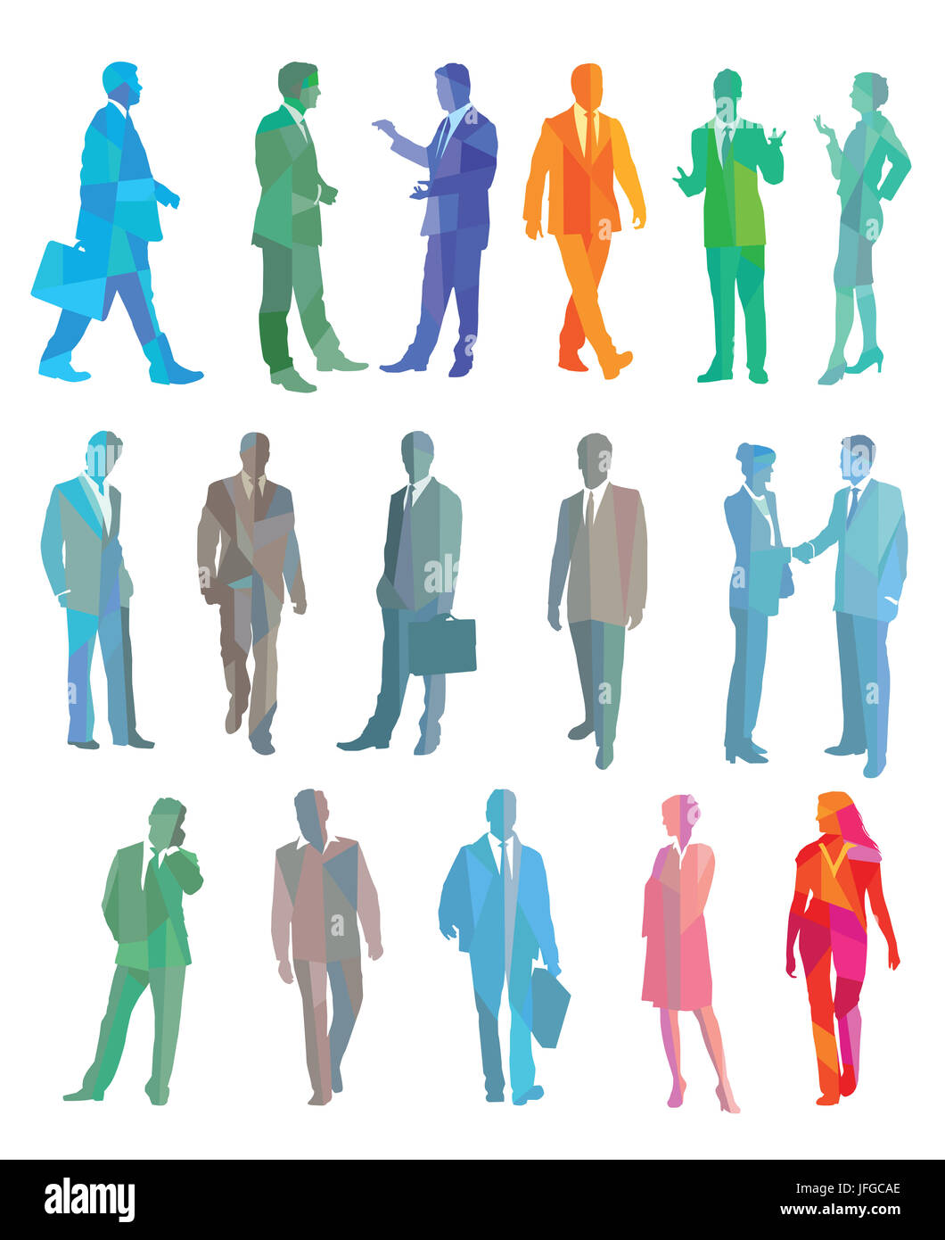 Colorful group of business people Stock Photo - Alamy