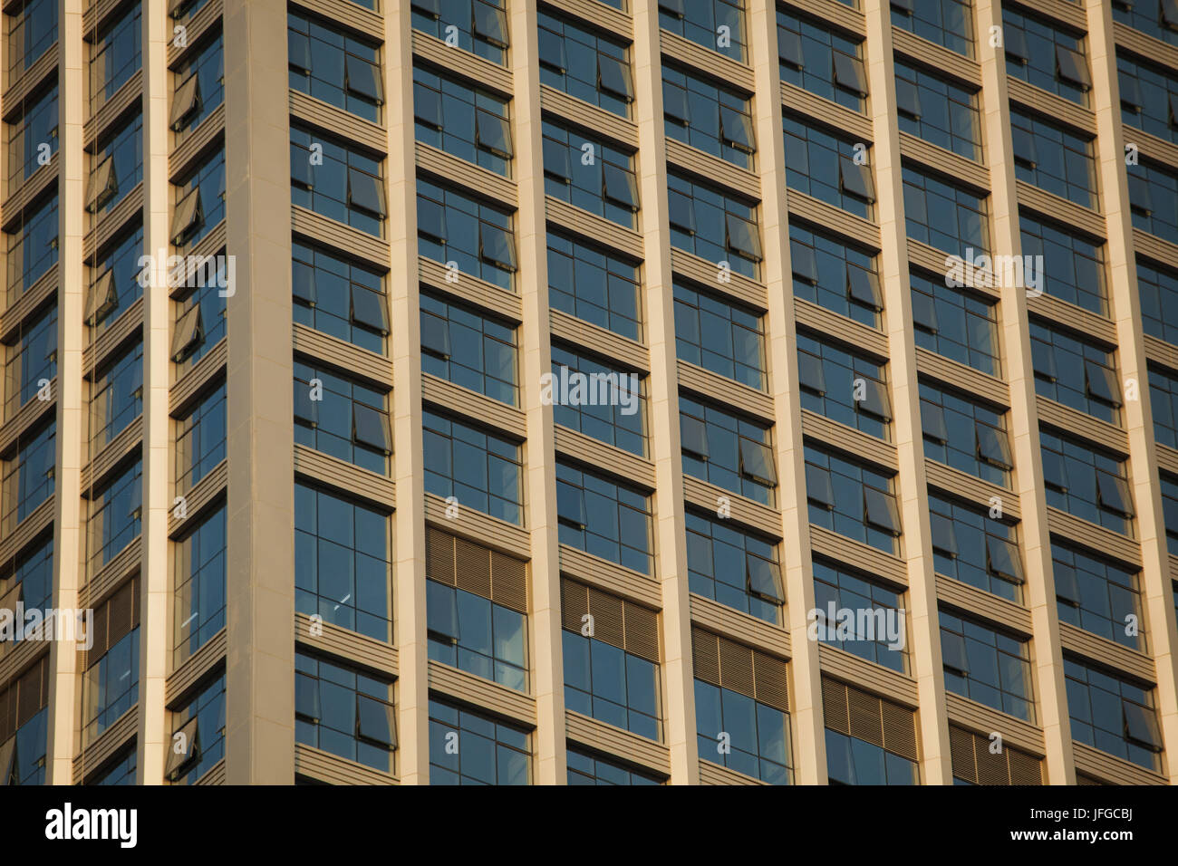 Facade at modern skyscraper; Shenzhen, Nanshan district, Guangdong