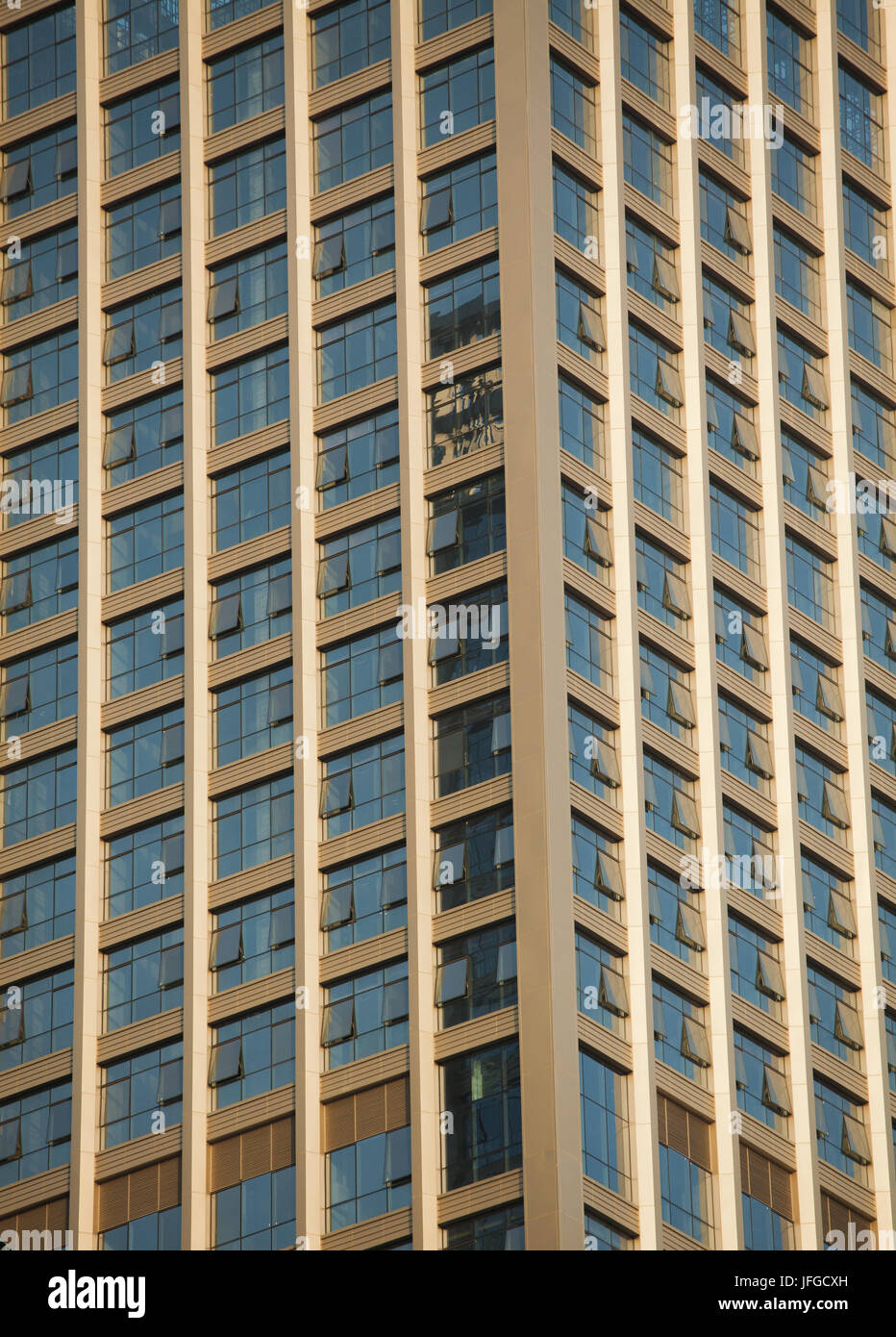Facade at modern skyscraper; Shenzhen, Nanshan district, Guangdong