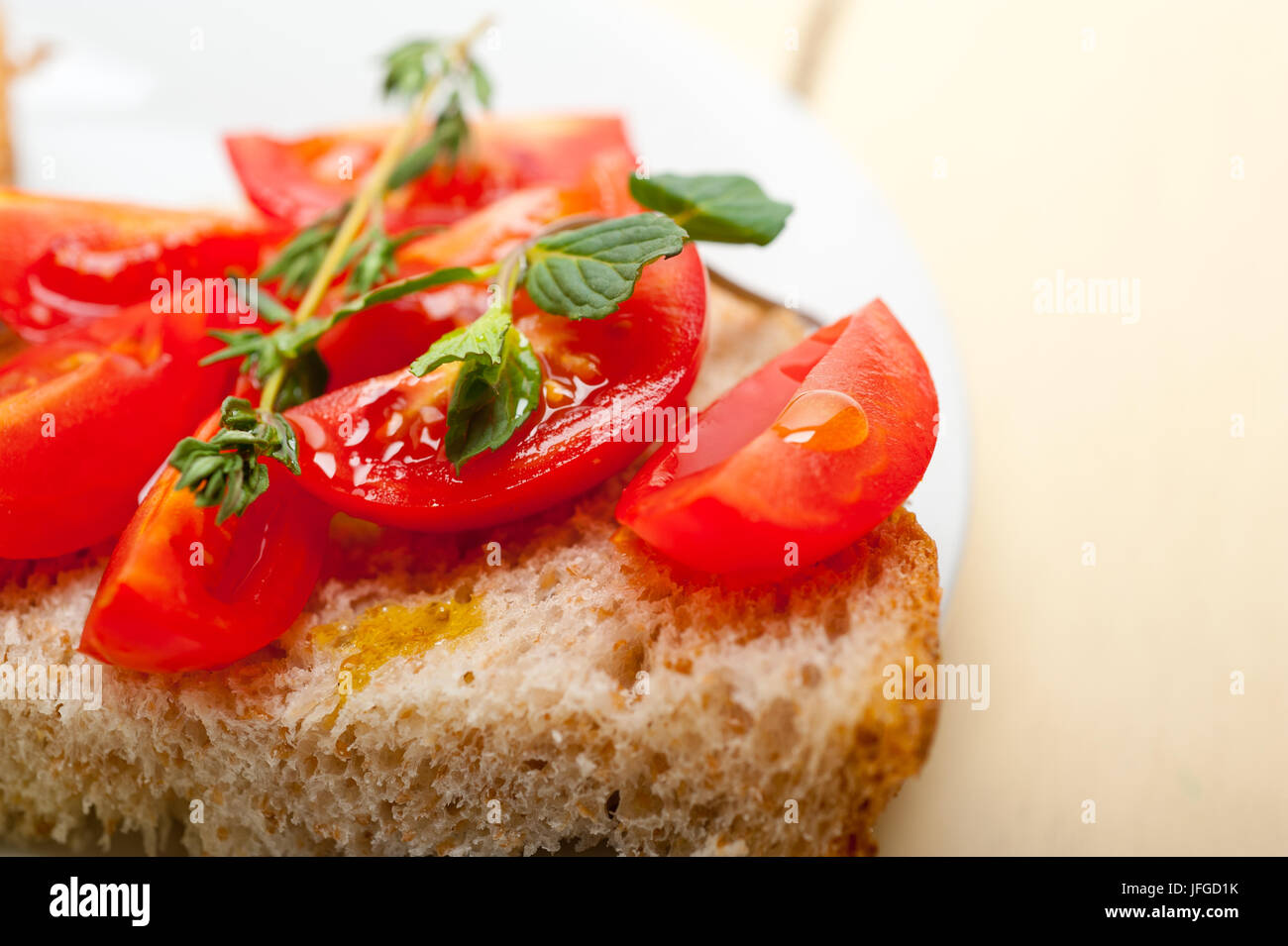Italian tomato bruschetta Stock Photo