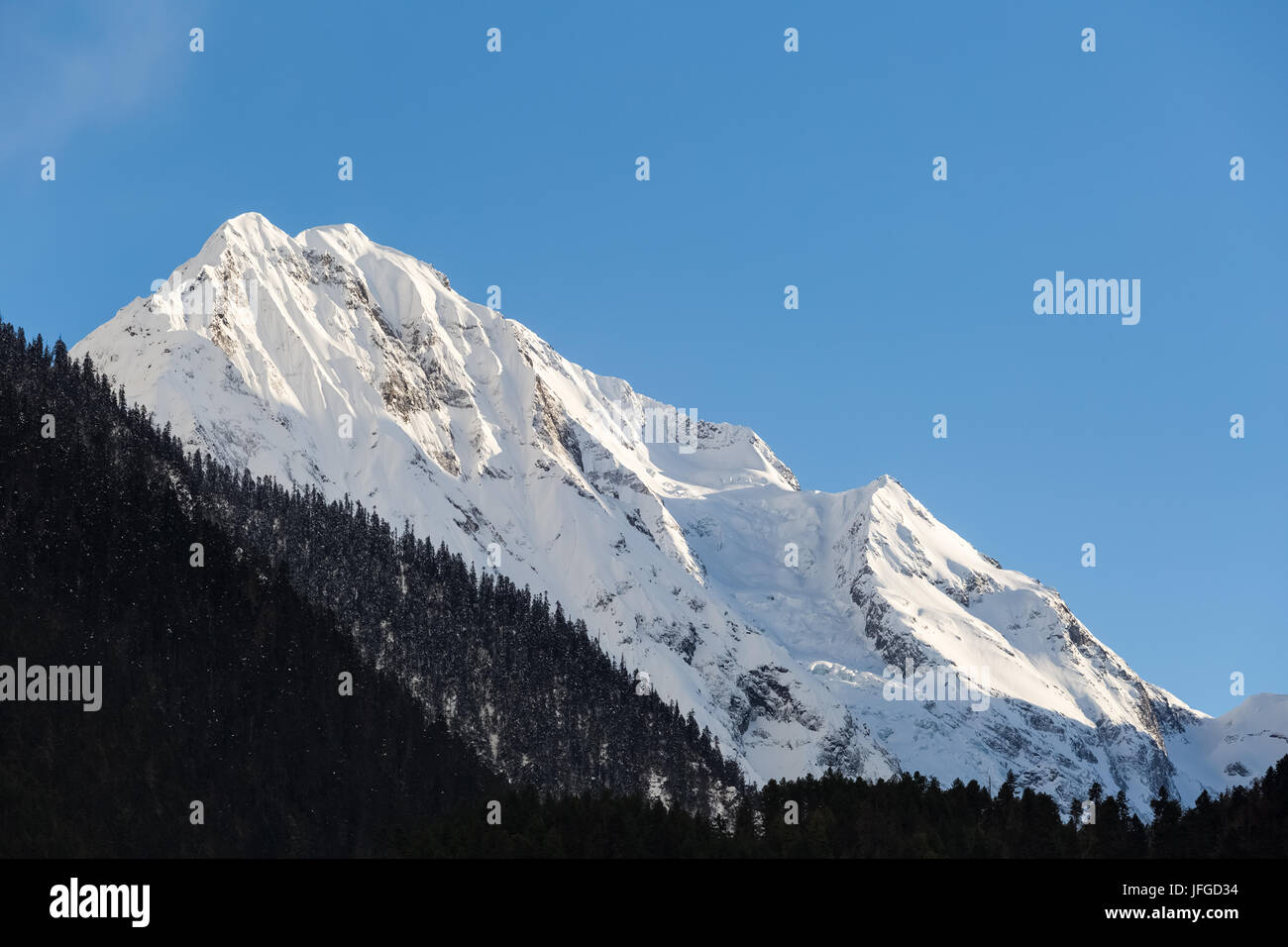 snow capped mountains Stock Photo