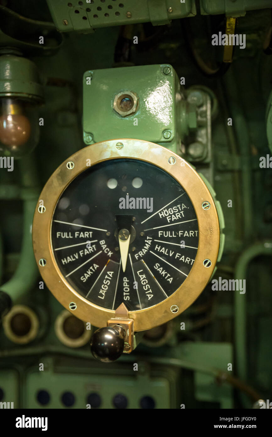 Old Ship Throttle Speed Control Stock Photo