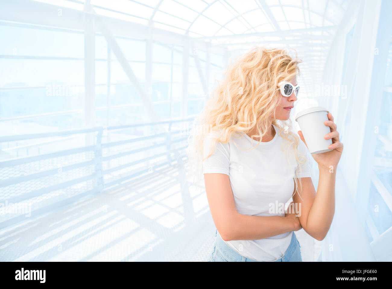Coffee on the bridge Stock Photo Alamy