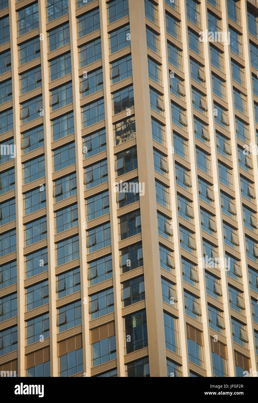 Facade at modern skyscraper; Shenzhen, Nanshan district, Guangdong