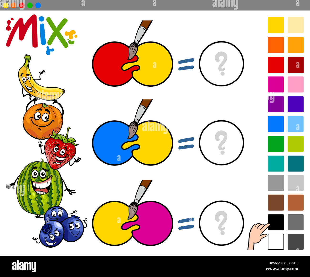mix colors educational game Stock Photo - Alamy