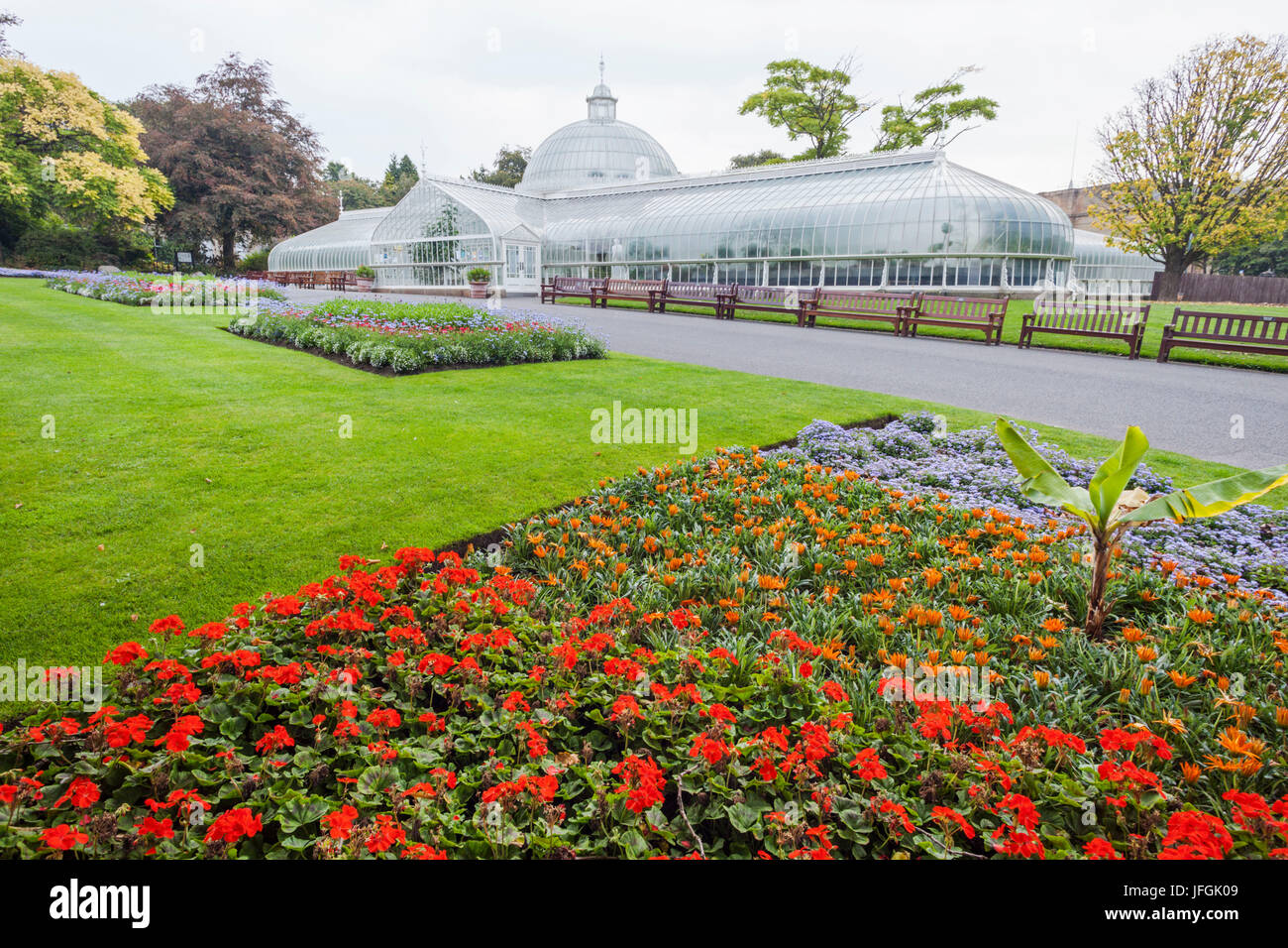 Scotland, Glasgow, Botanic Gardens, Kibble Palace Greenhouse Stock