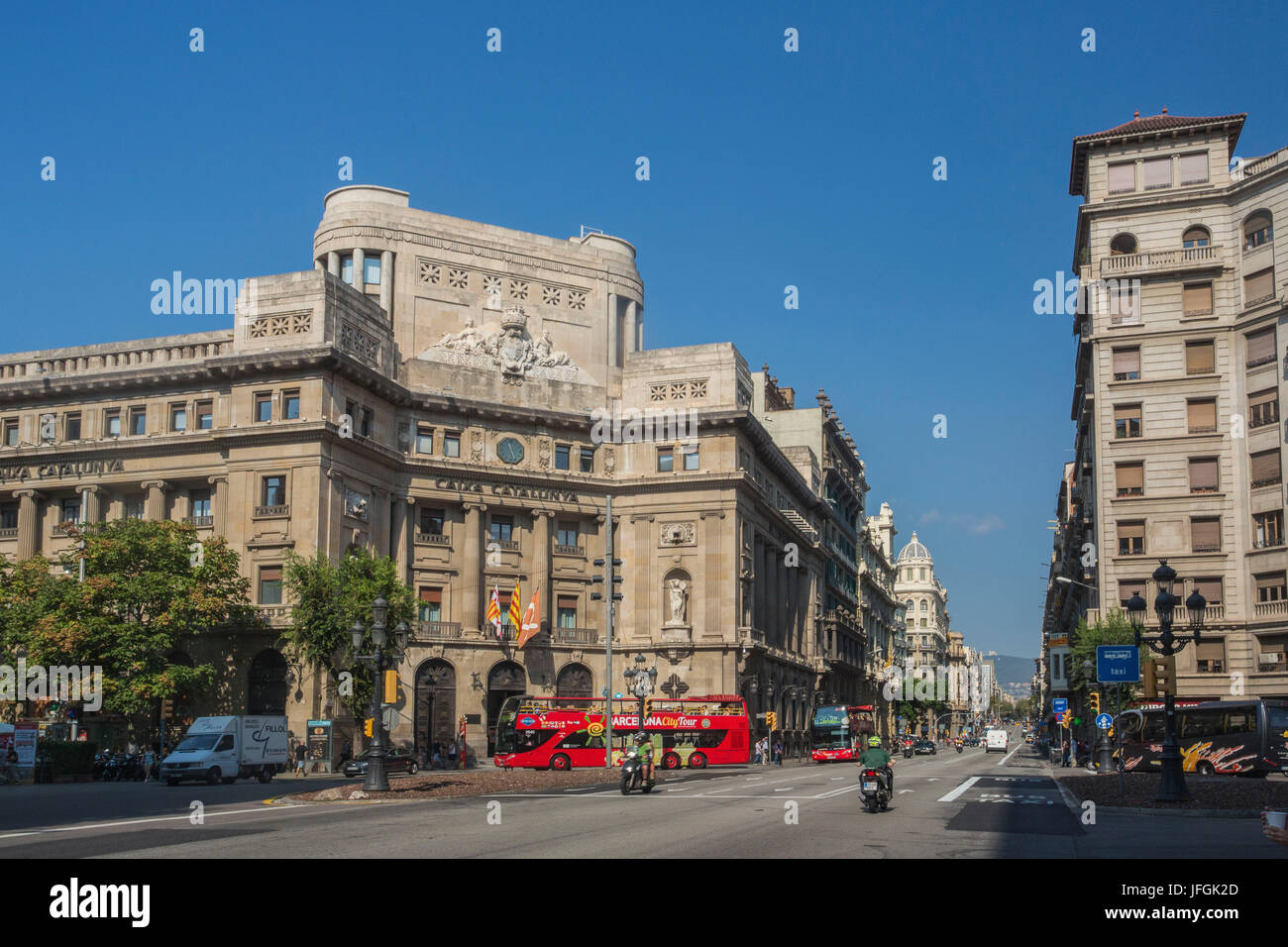 Spain, Barcelona City, Via Laietana Avenue Stock Photo