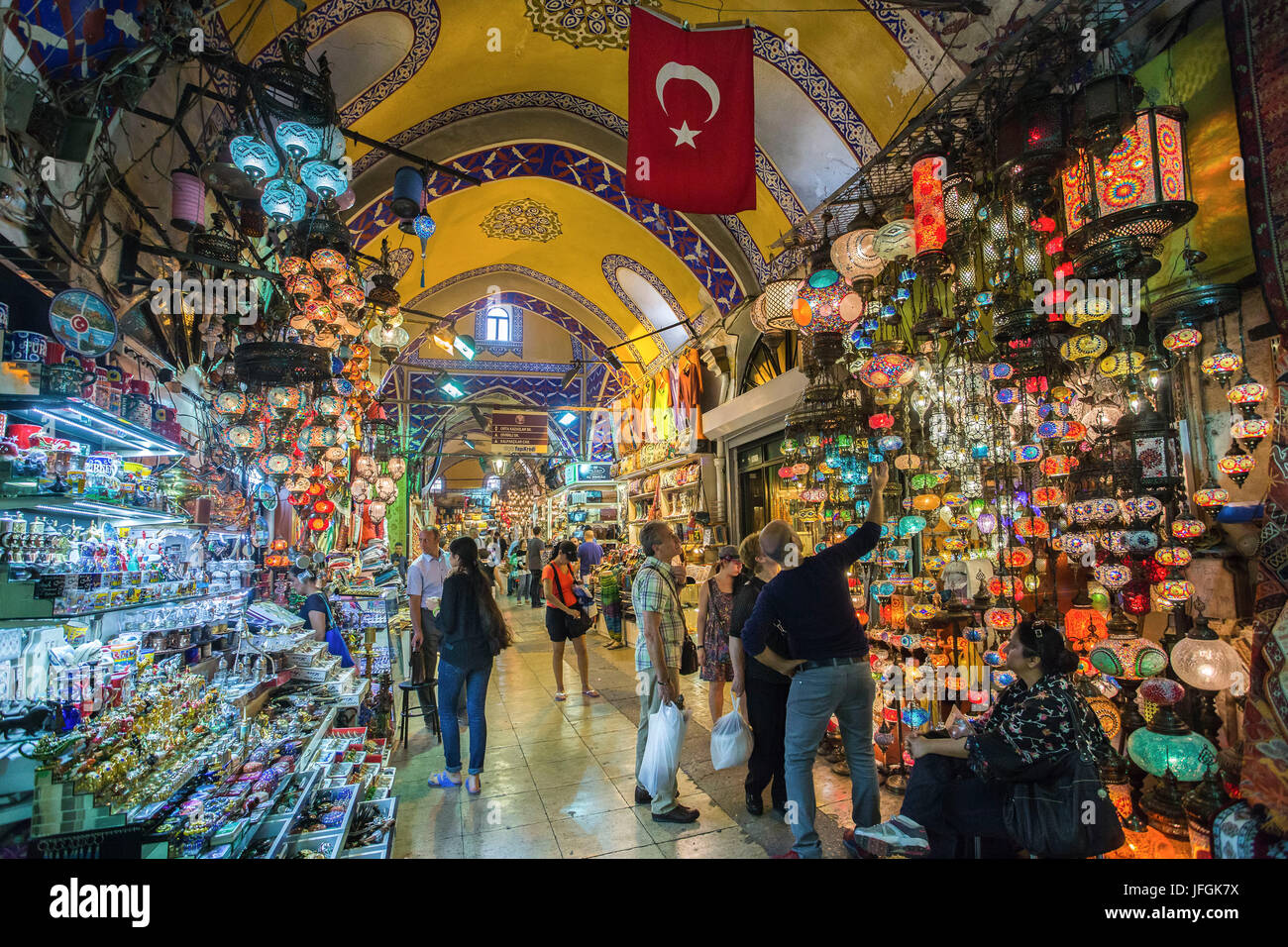 Turkey, Istanbul City, Grand Bazar, interior Stock Photo