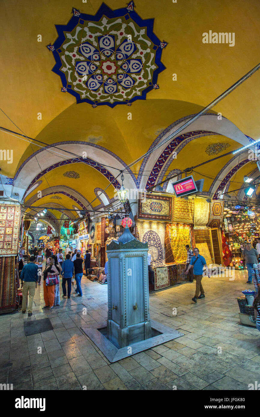 Turkey, Istanbul City, Grand Bazar, interior Stock Photo