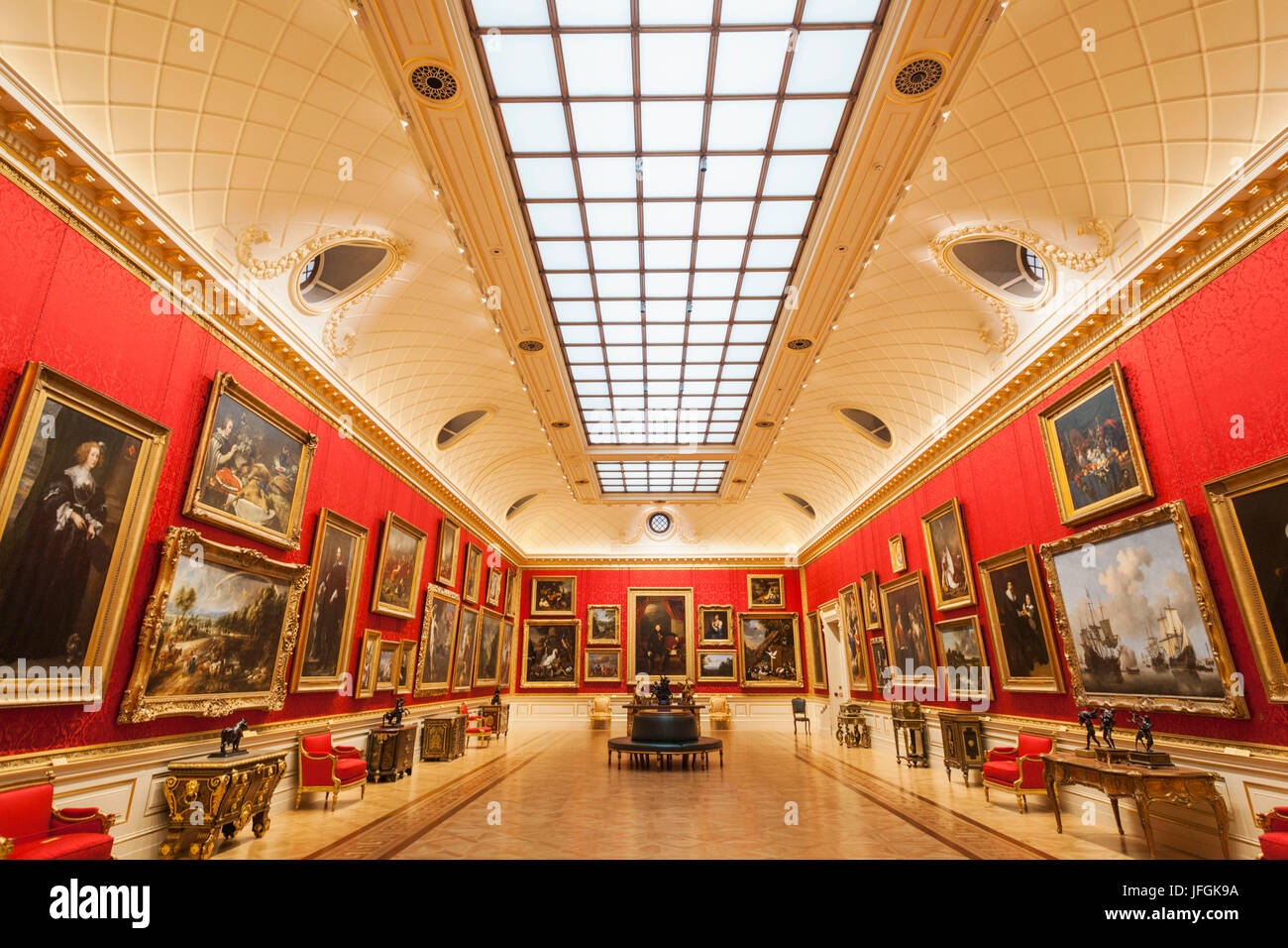 England, London, The Wallace Collection Museum, The Great Gallery Stock Photo
