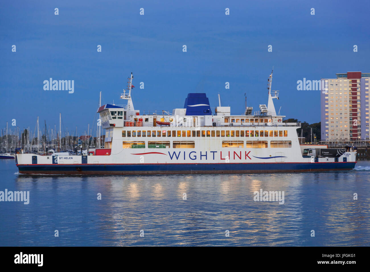 England, Hampshire, Portsmouth, Wightlink Ferry Stock Photo