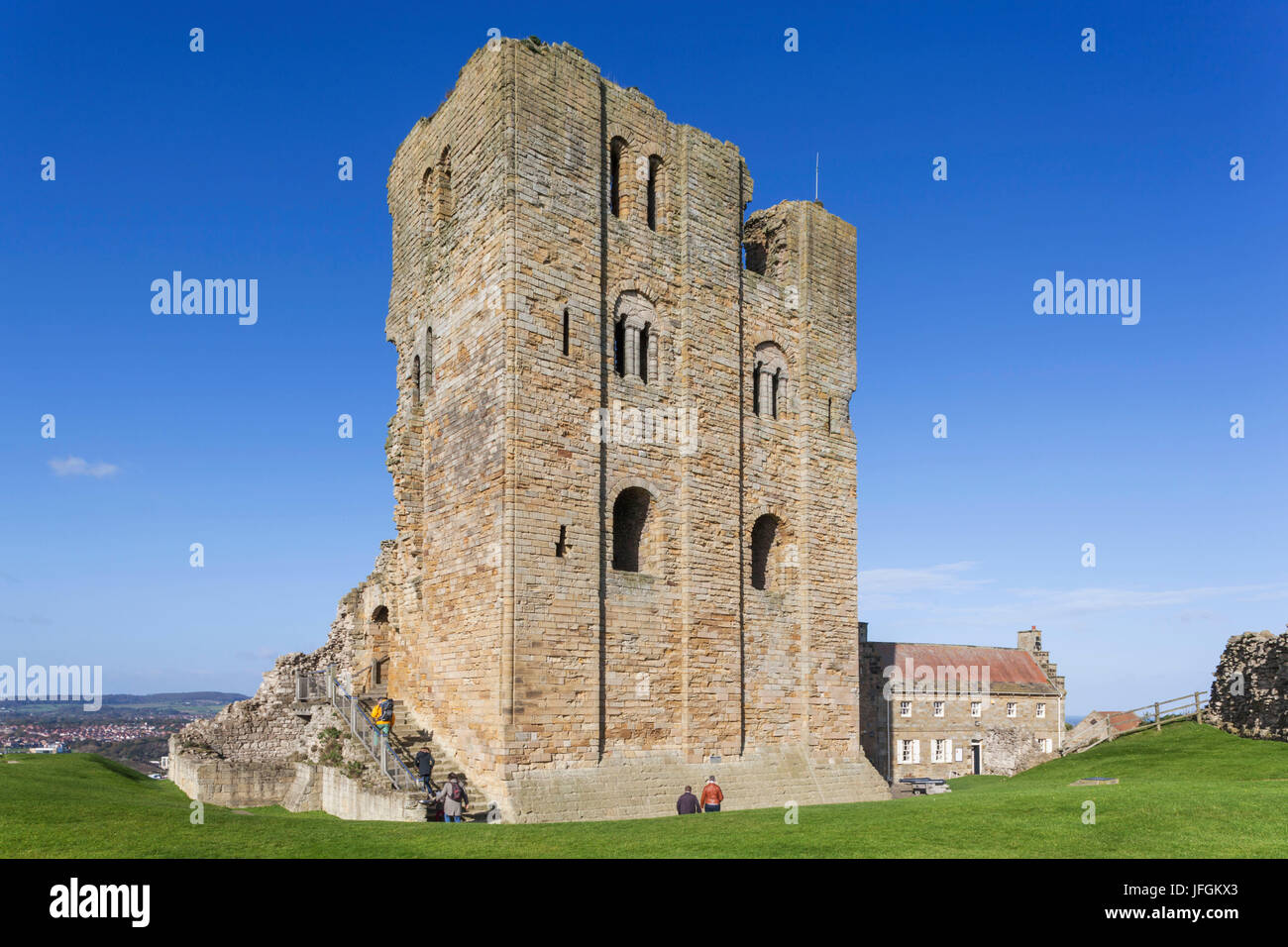 England, Yorkshire, Scarborough, Scarborough Castle Stock Photo