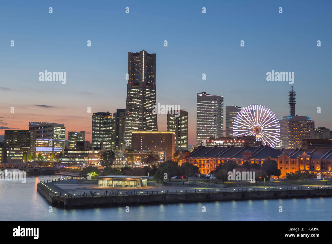 Japan, Yokohama City, Yokohama Skyline, Landmark Building Stock Photo