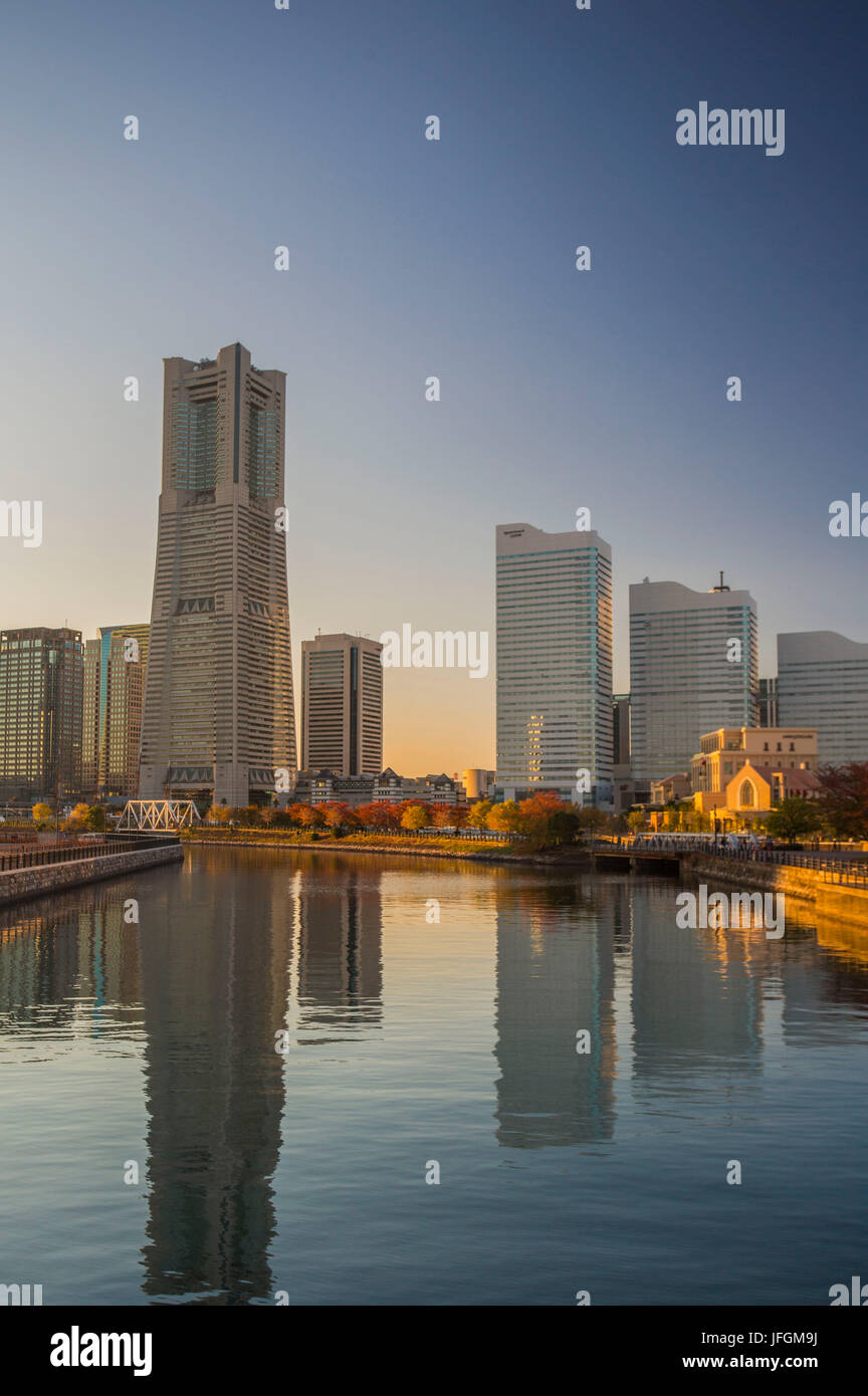 Japan, Yokohama City, Yokohama Skyline, Landmark Building Stock Photo