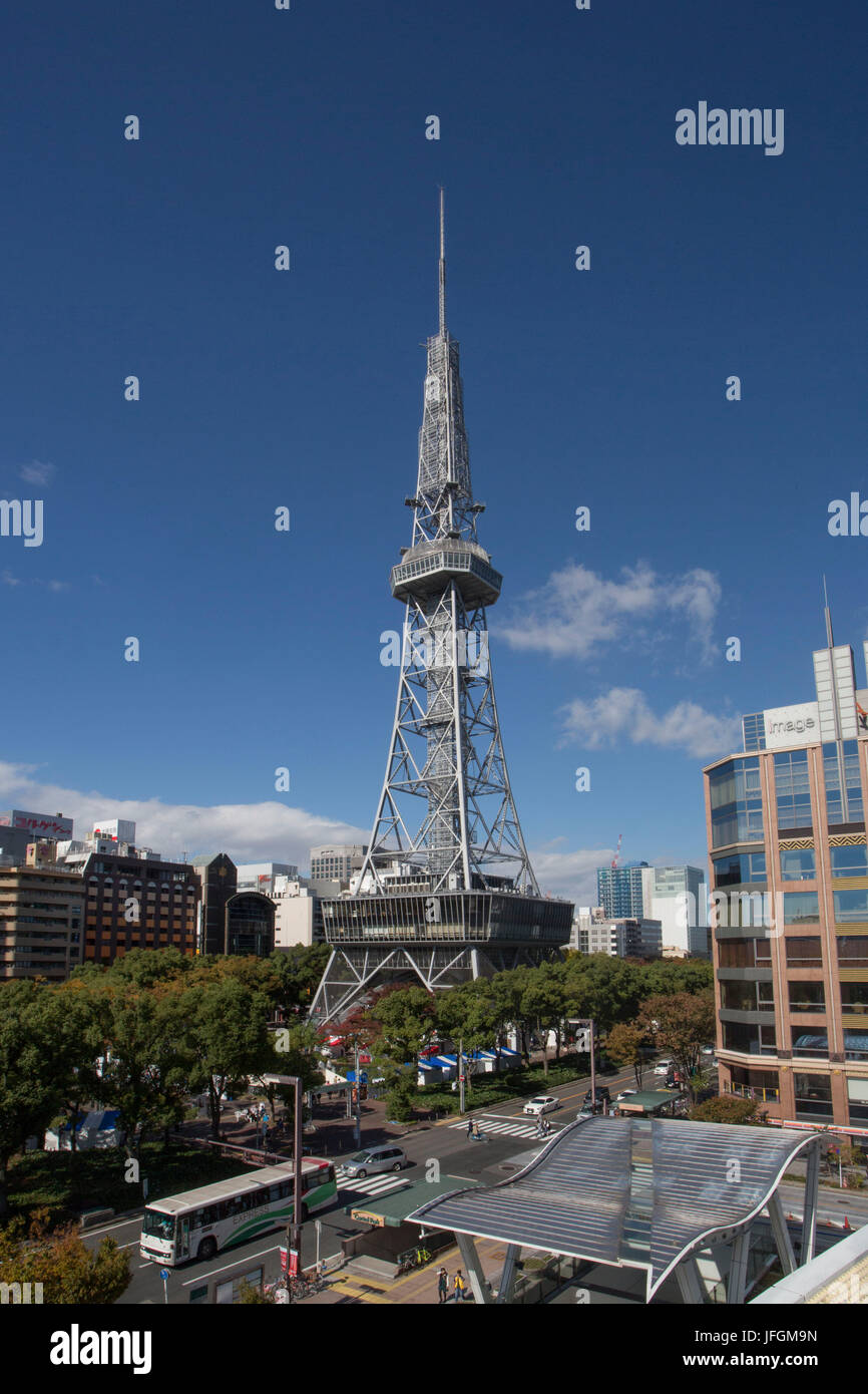 Japan, Nagoya City, Sakae District, Nagoya TV Tower Stock Photo