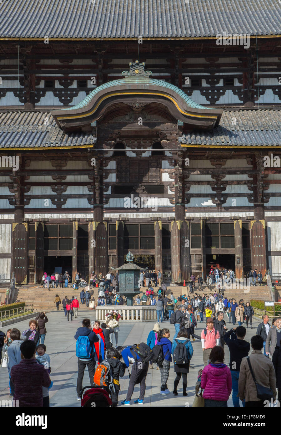 Japan, Kansai, Nara City, Todai-ji Temple, UNESCO World Heritage, Stock Photo