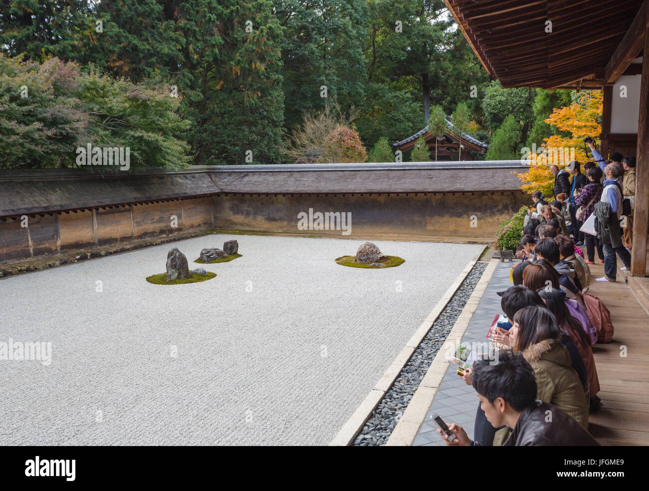 Japan, Kyoto City, Ryoan-ji Temple, The rock garden Stock Photo