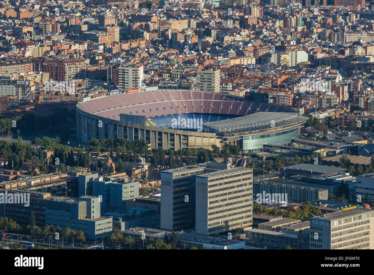 Spain, Catalunya, Barcelona City, Nou Camp Stadium, Stock Photo